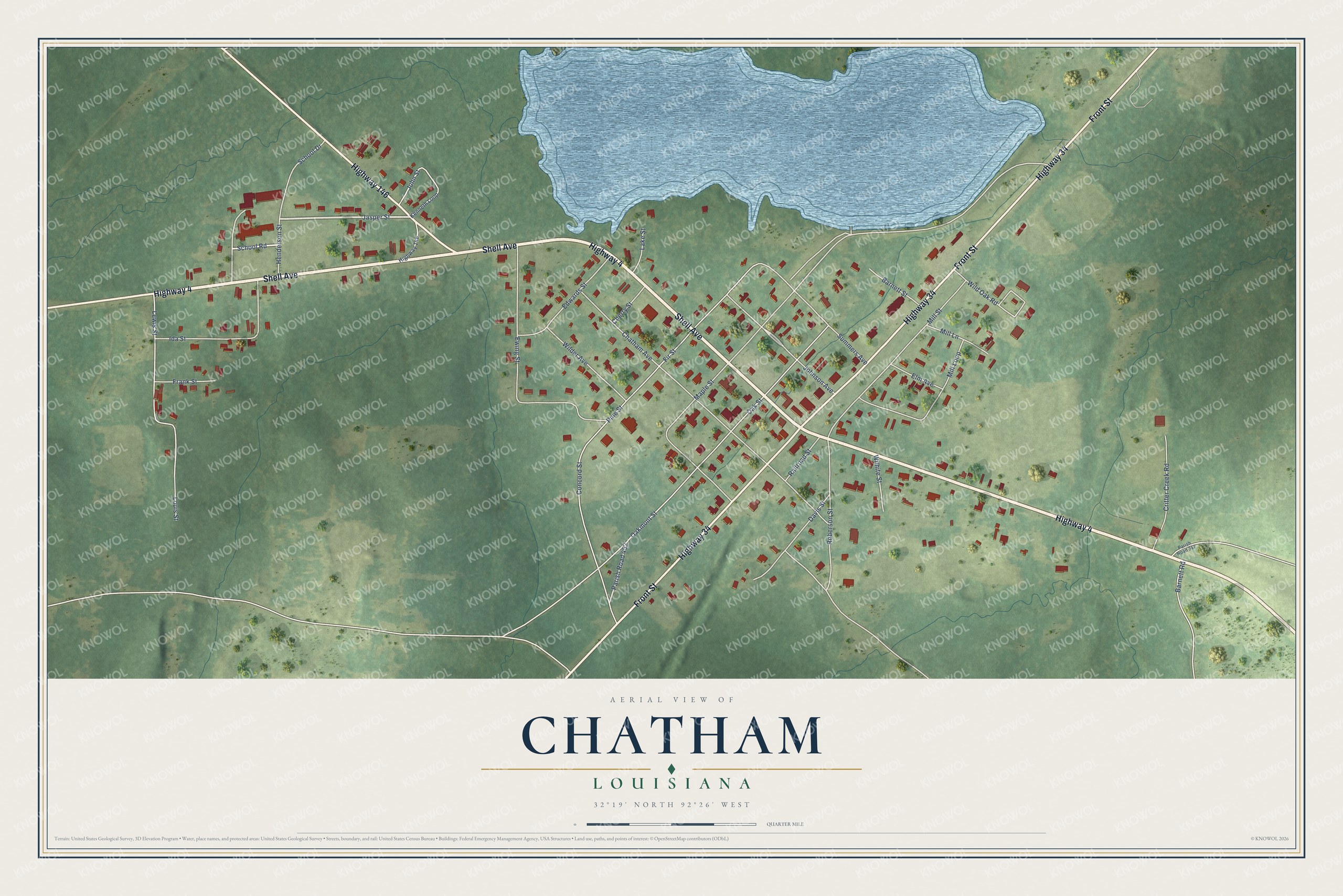 Watermarked full-map preview of Chatham, Louisiana