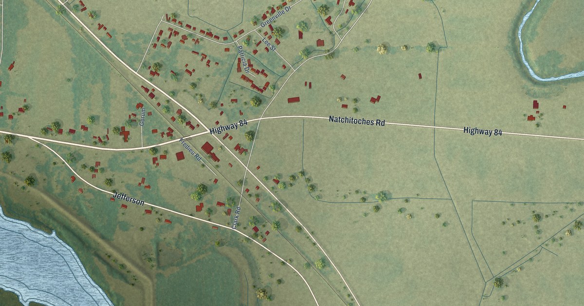 Map of Clarence, Louisiana in 2026