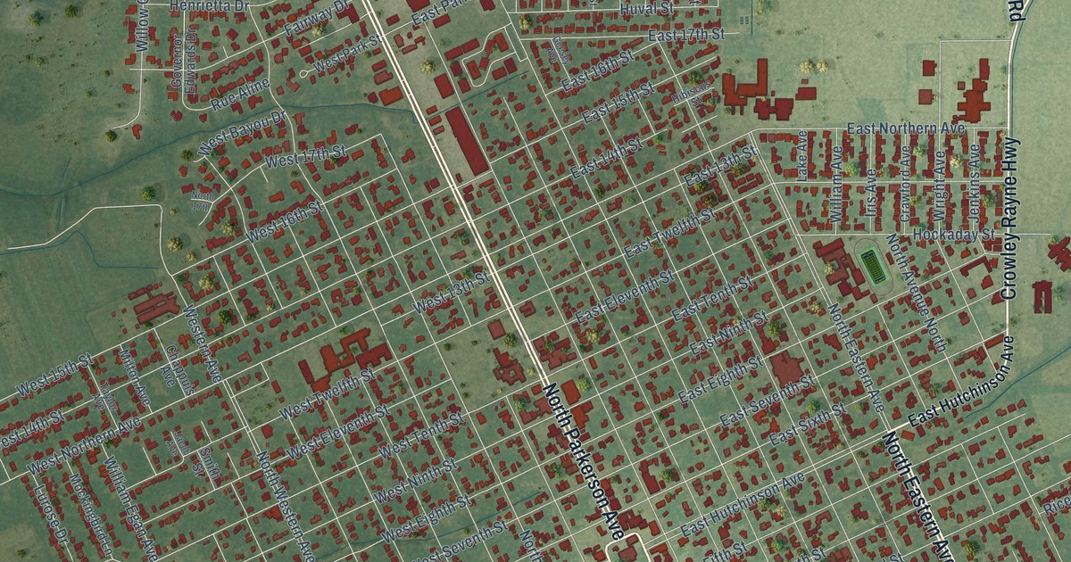 Map of Crowley, Louisiana in 2026