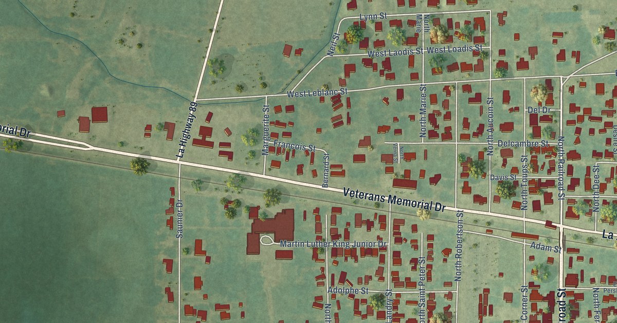 Map of Delcambre, Louisiana in 2026