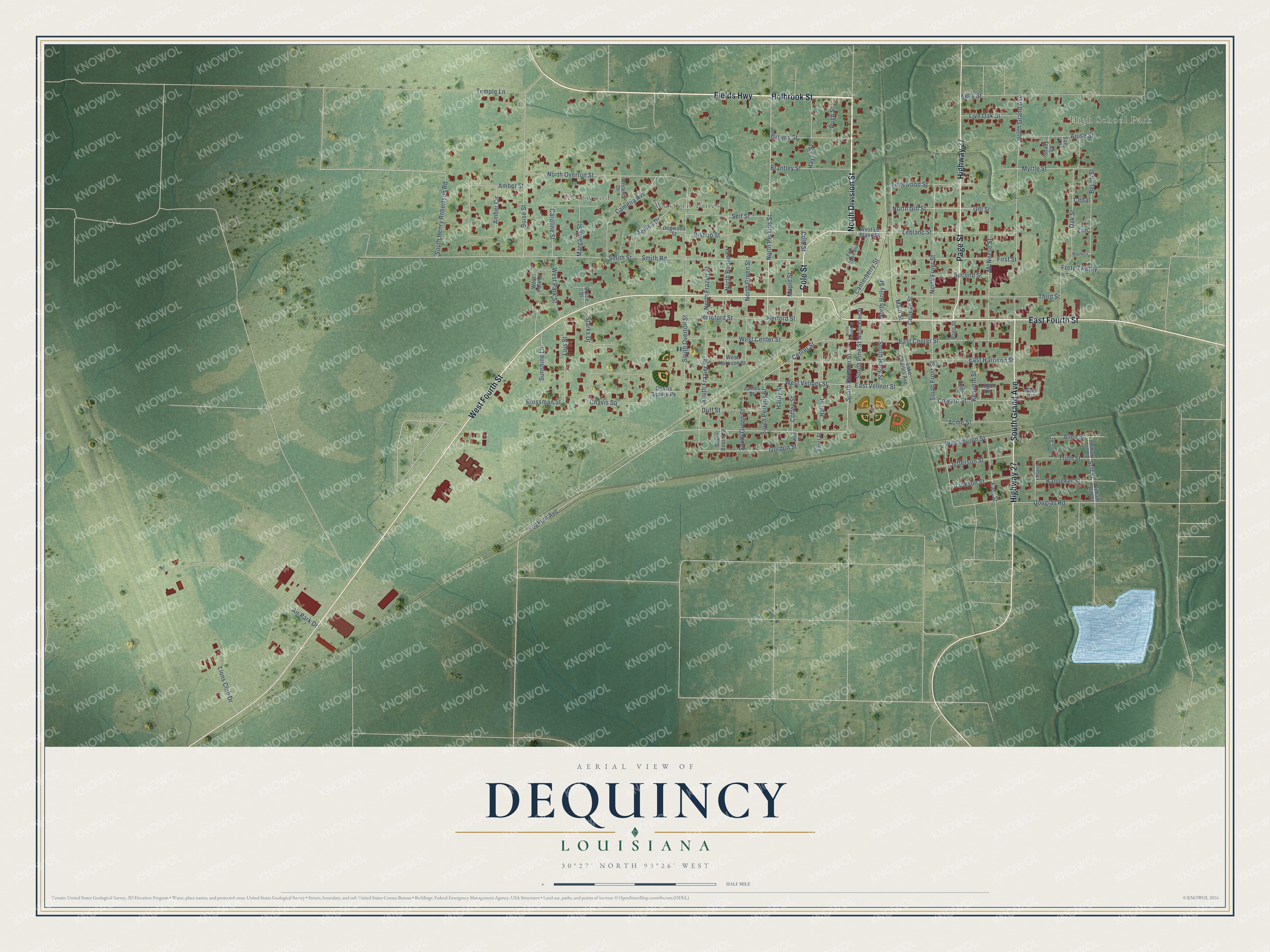 Watermarked full-map preview of DeQuincy, Louisiana
