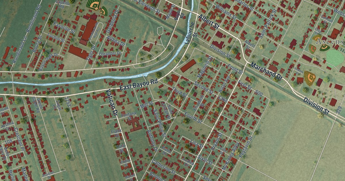 Map of Donaldsonville, Louisiana in 2026