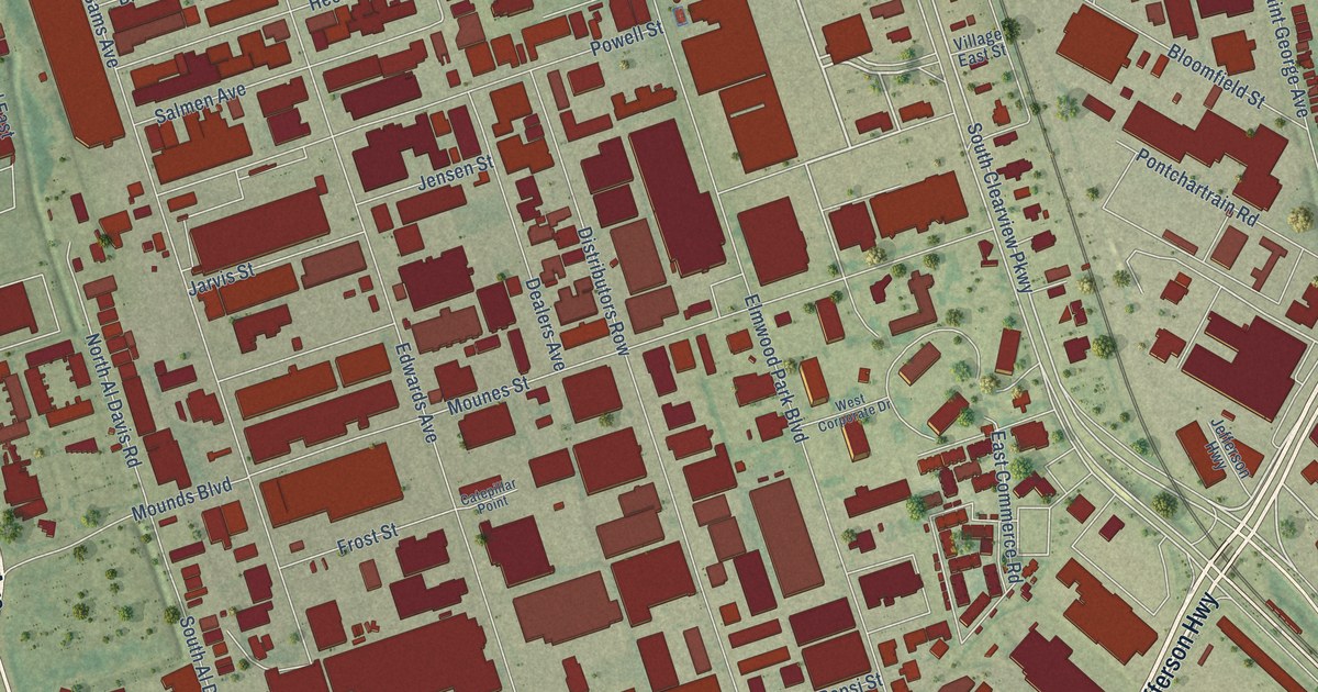 Map of Elmwood, Louisiana in 2026