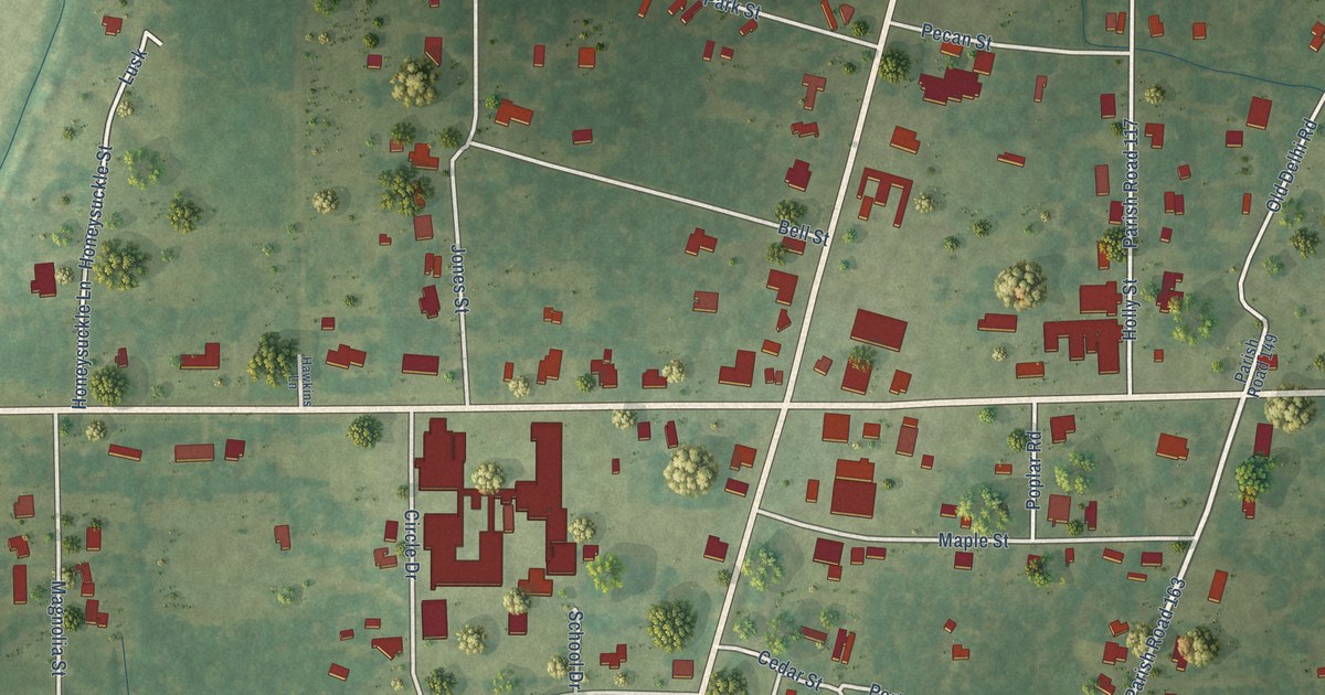 Map of Epps, Louisiana in 2026