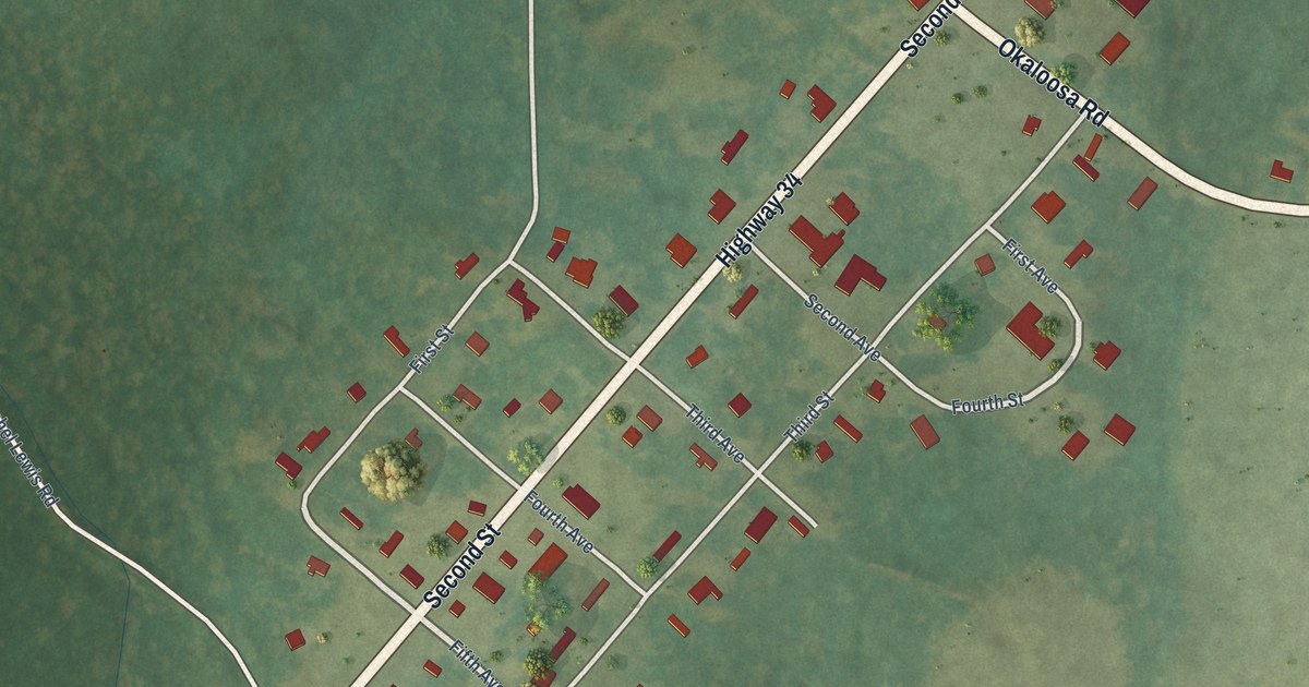 Map of Eros, Louisiana in 2026