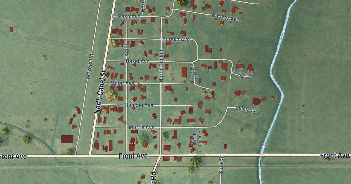 Map of Estherwood, Louisiana in 2026
