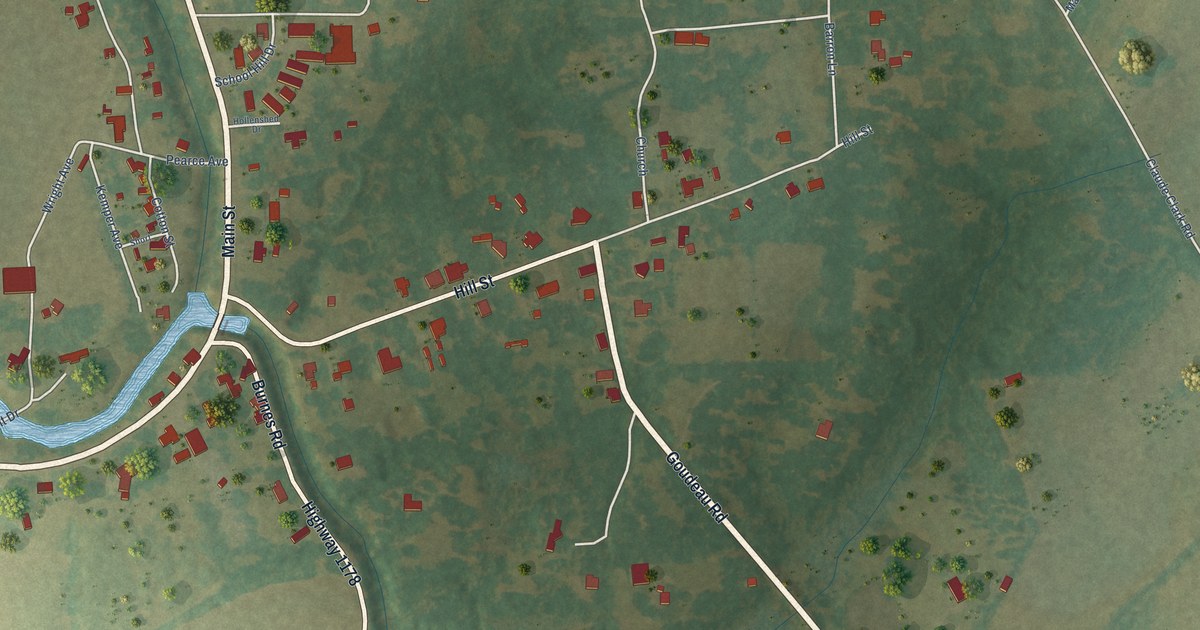 Map of Evergreen, Louisiana in 2026