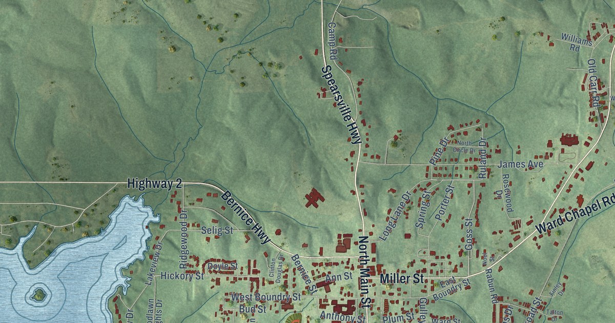 Map of Farmerville, Louisiana in 2026