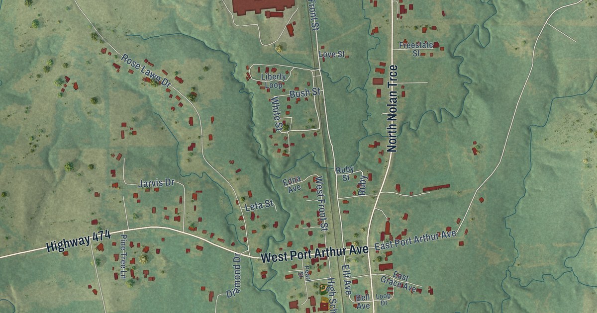 Map of Florien, Louisiana in 2026