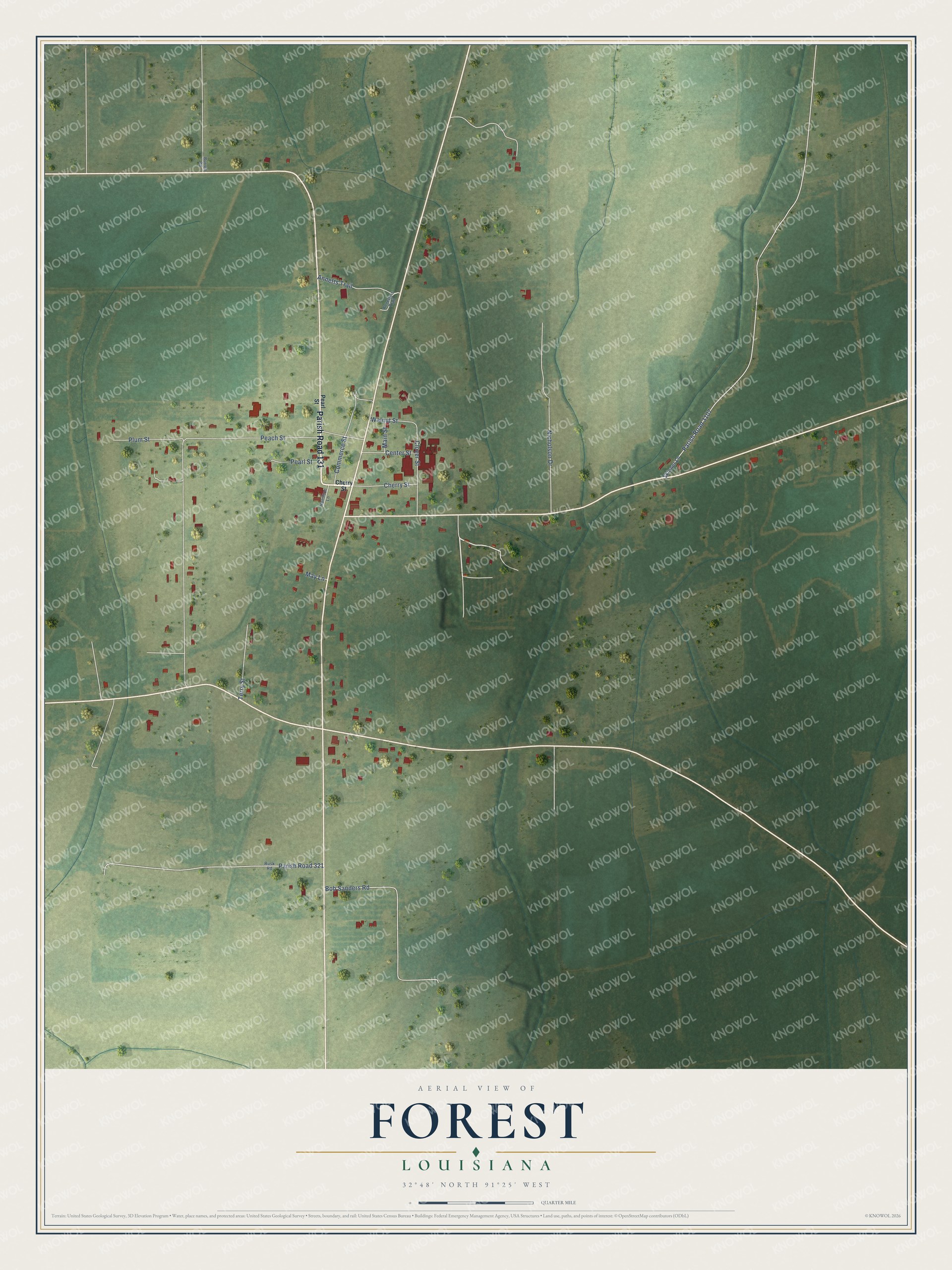 Watermarked full-map preview of Forest, Louisiana