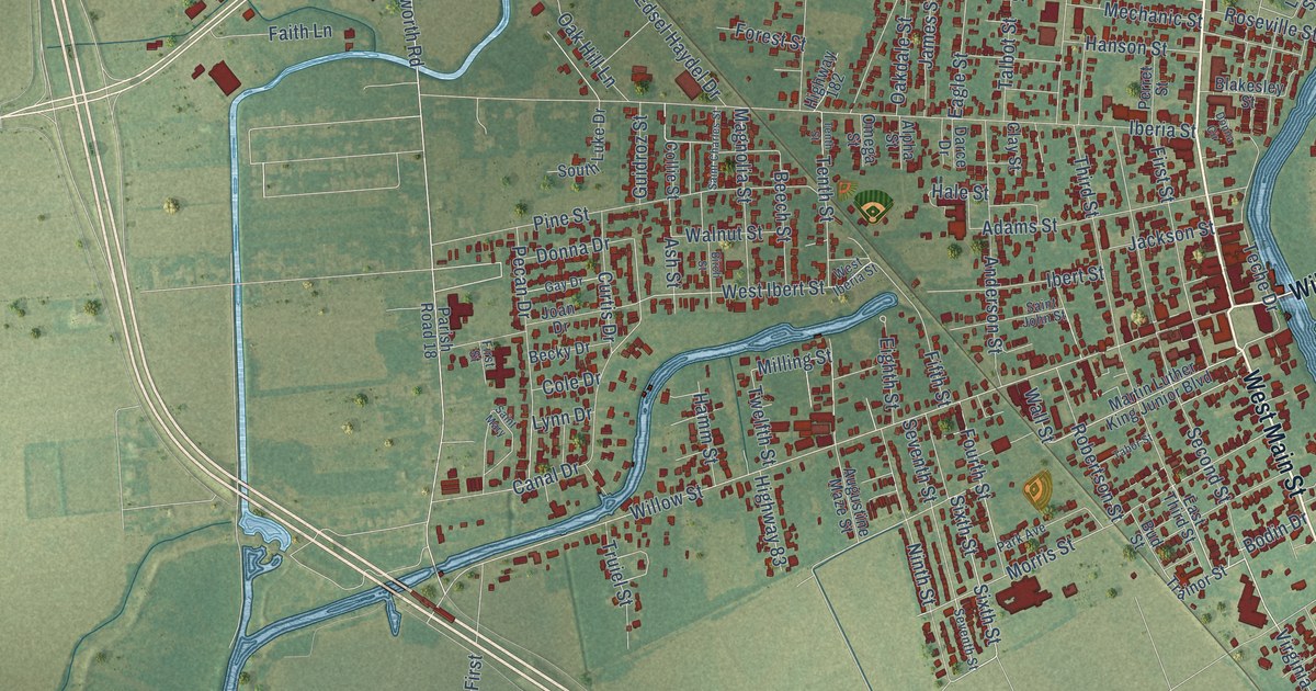 Map of Franklin, Louisiana in 2026