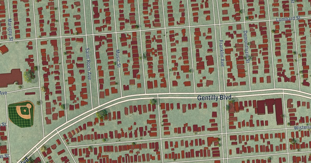Map of Gentilly Terrace, Louisiana in 2026