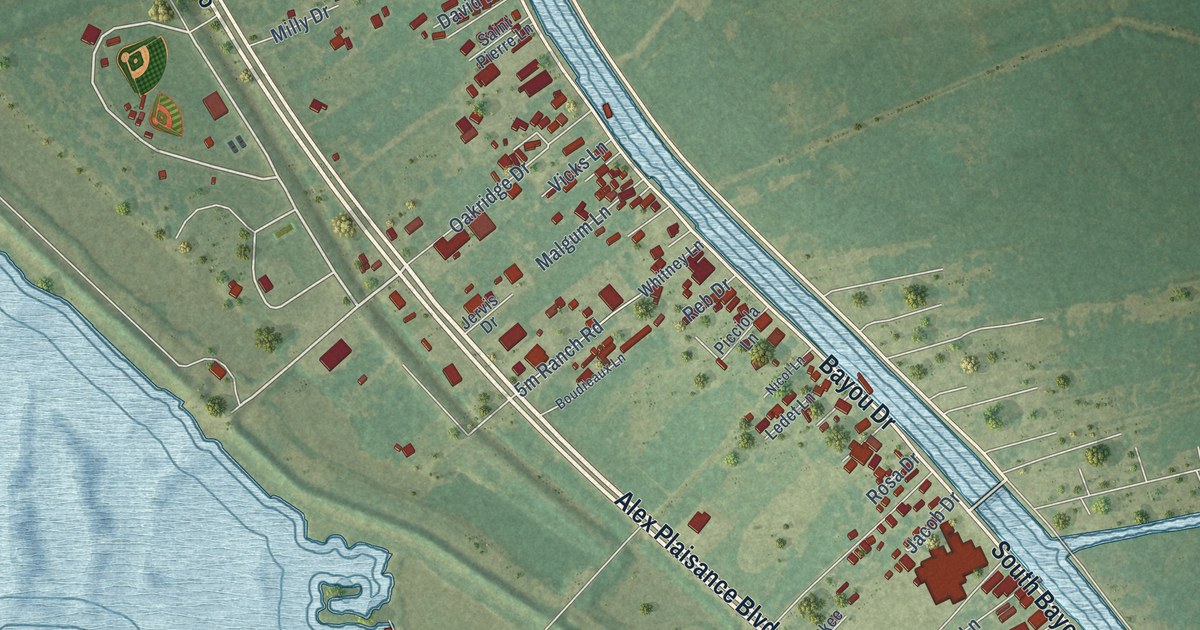 Map of Golden Meadow, Louisiana in 2026