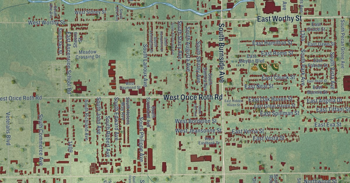 Map of Gonzales, Louisiana in 2026