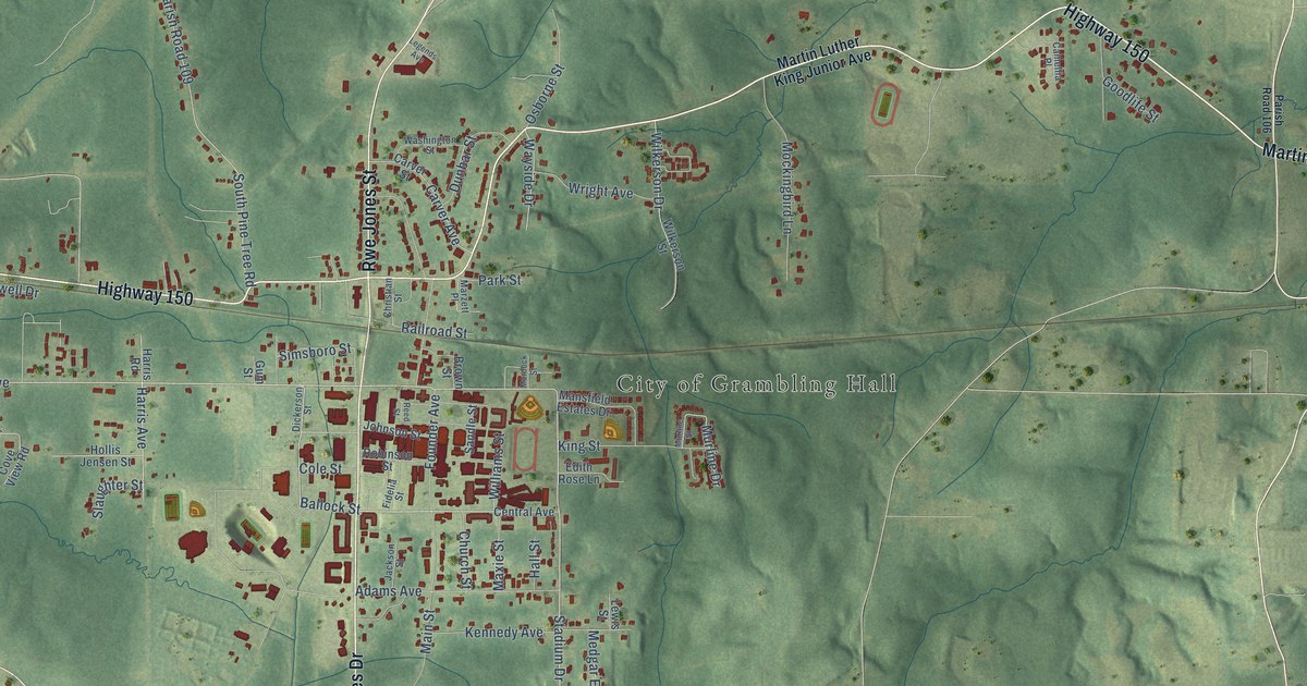 Map of Grambling, Louisiana in 2026