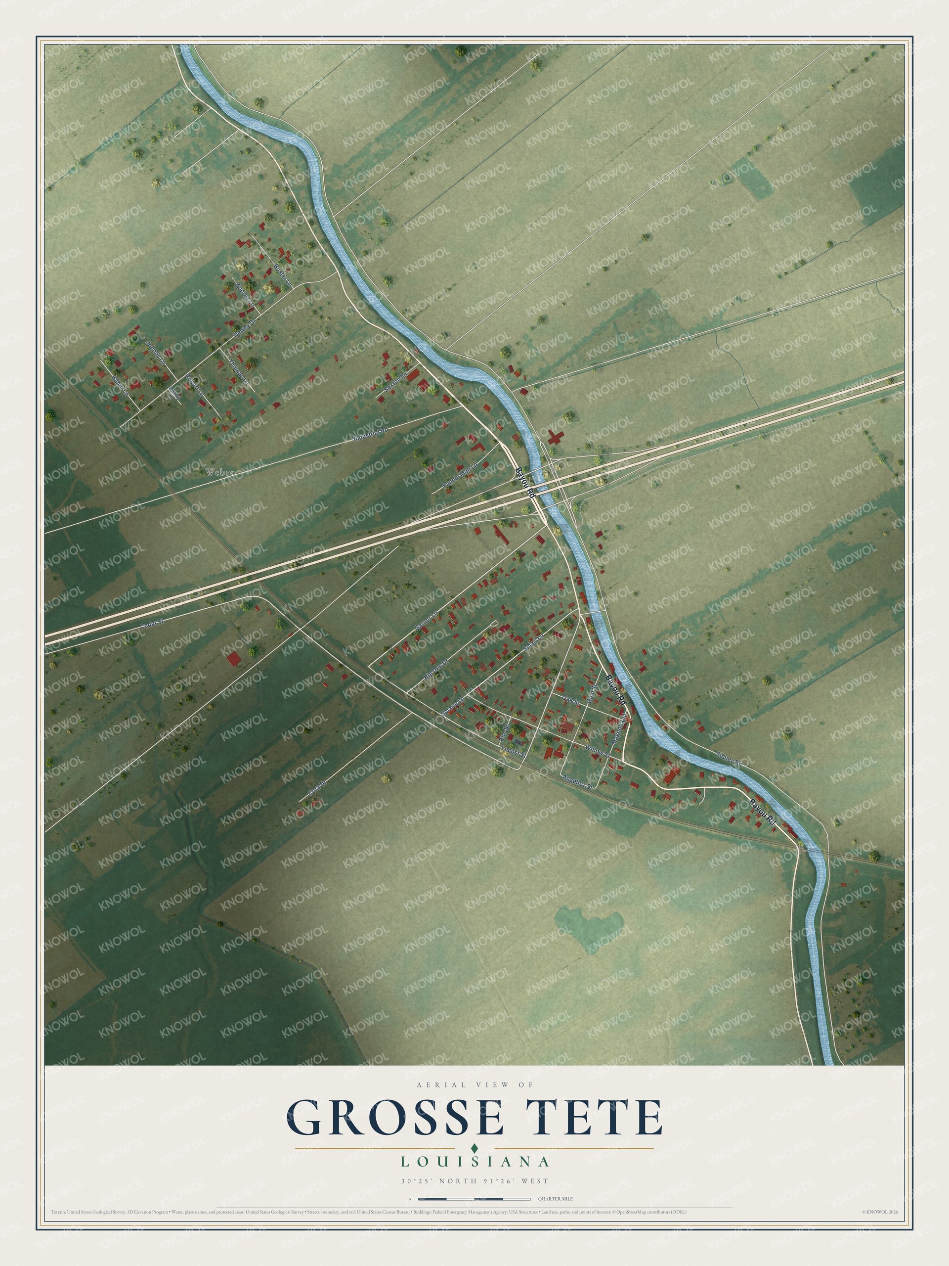 Watermarked full-map preview of Grosse Tete, Louisiana