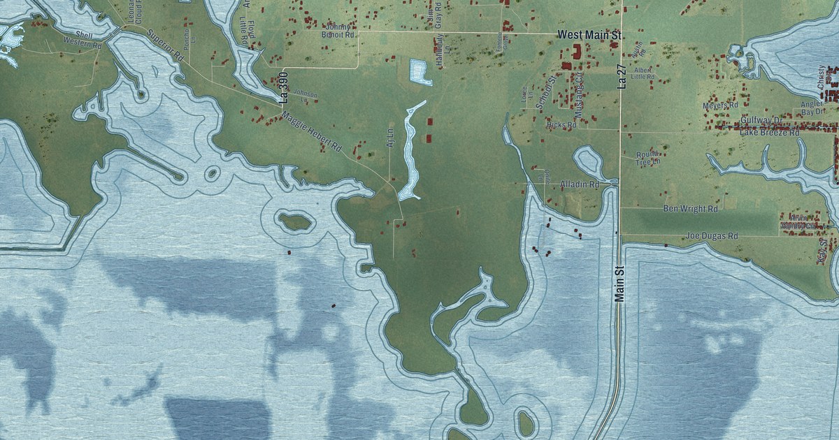 Map of Hackberry, Louisiana in 2026