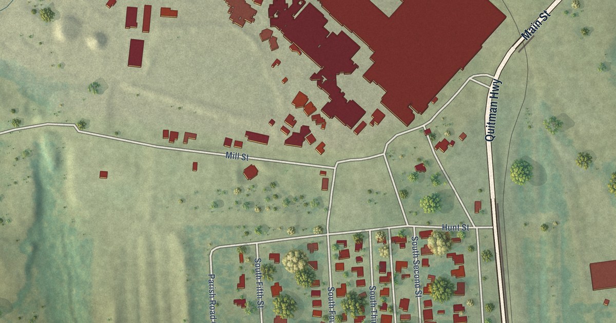 Map of Hodge, Louisiana in 2026