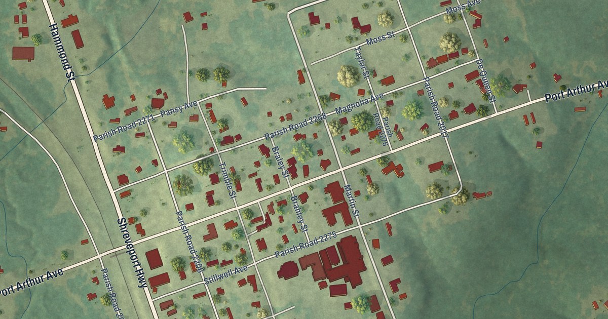 Map of Hornbeck, Louisiana in 2026