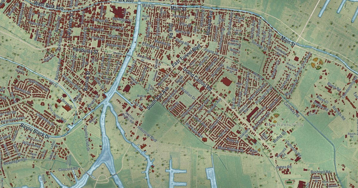 Map of Houma, Louisiana in 2026