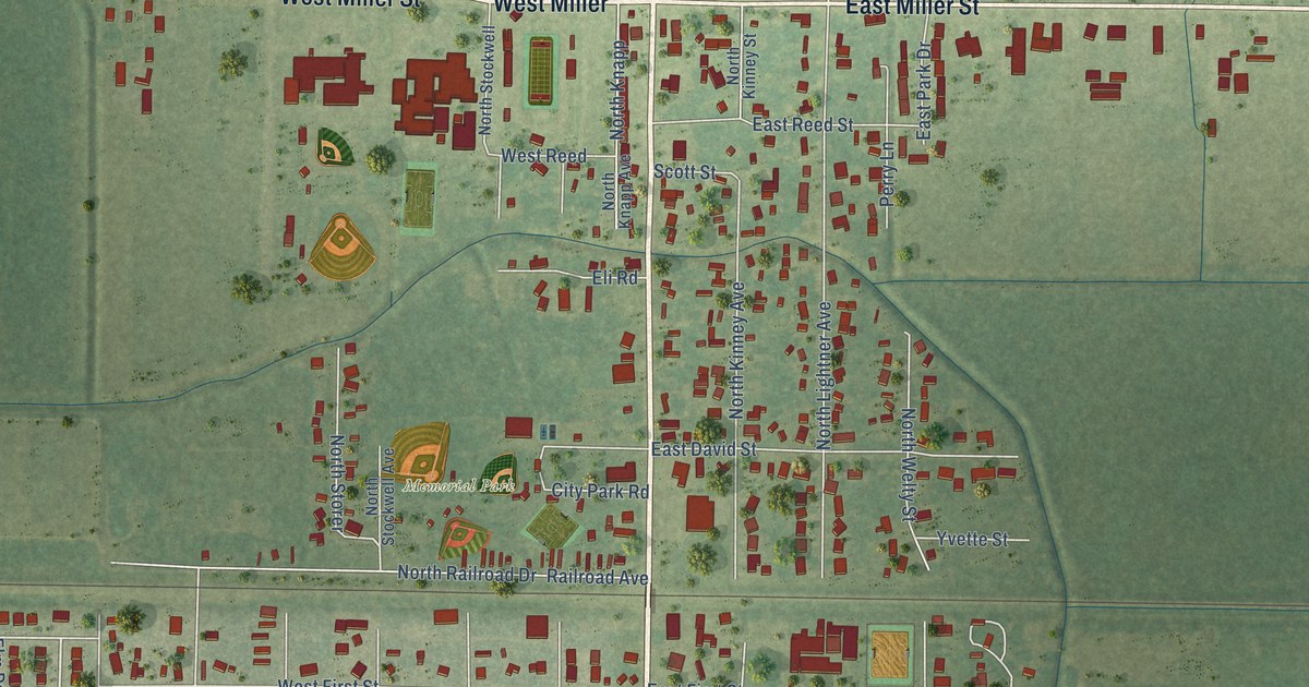 Map of Iowa, Louisiana in 2026