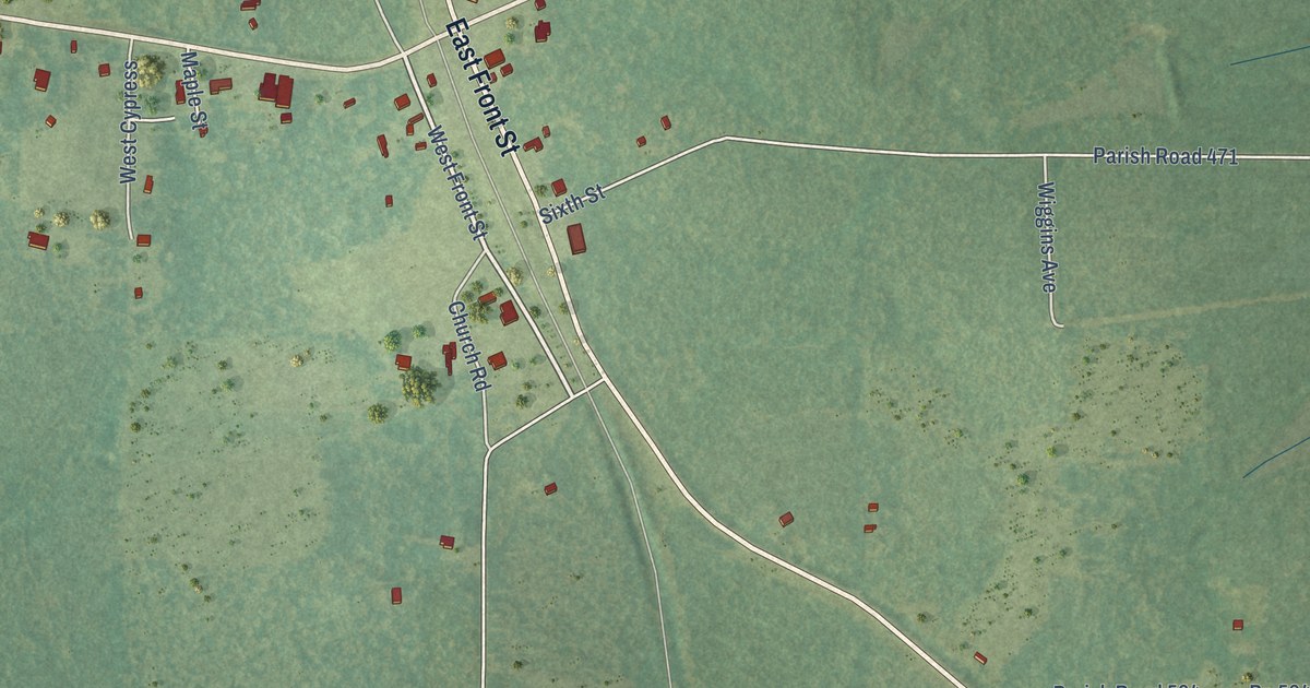 Map of Jamestown, Louisiana in 2026