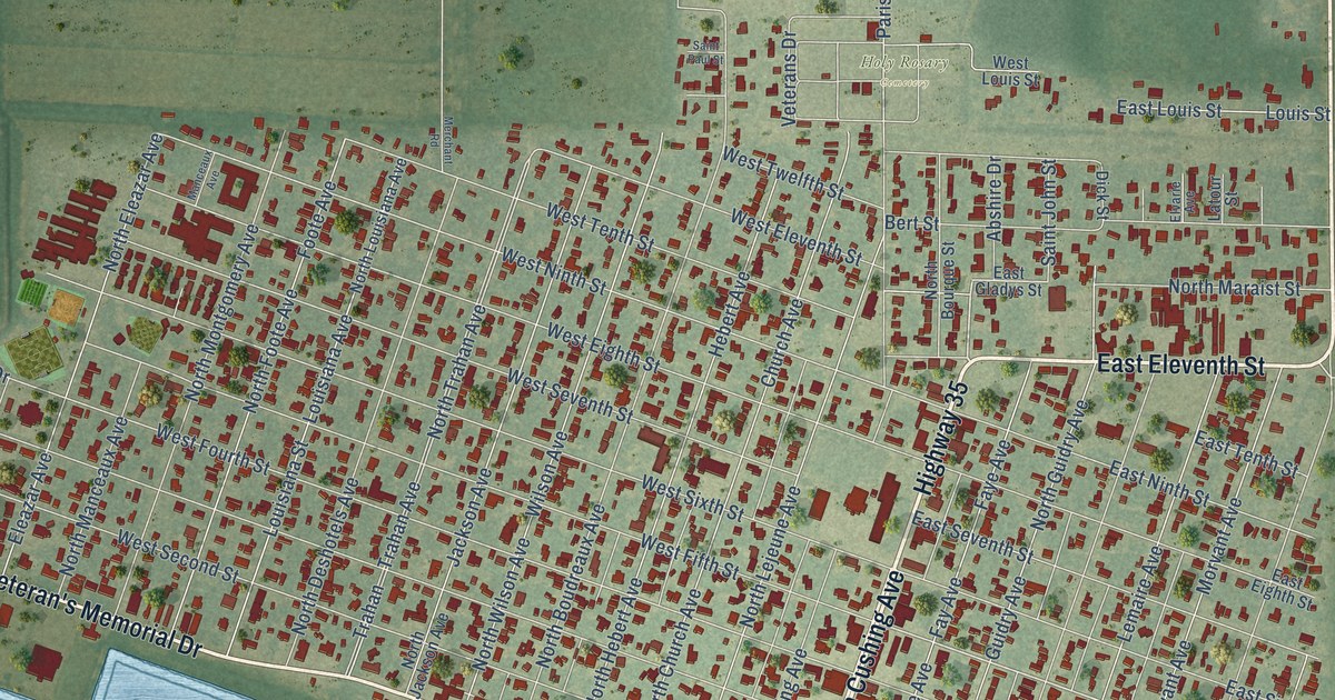 Map of Kaplan, Louisiana in 2026