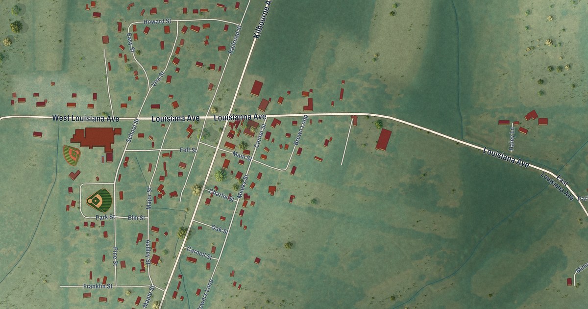 Map of Kilbourne, Louisiana in 2026