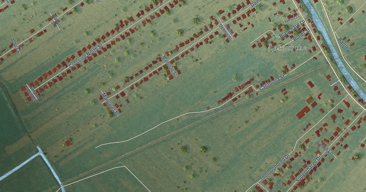 Map of Lafourche Crossing, Louisiana in 2026