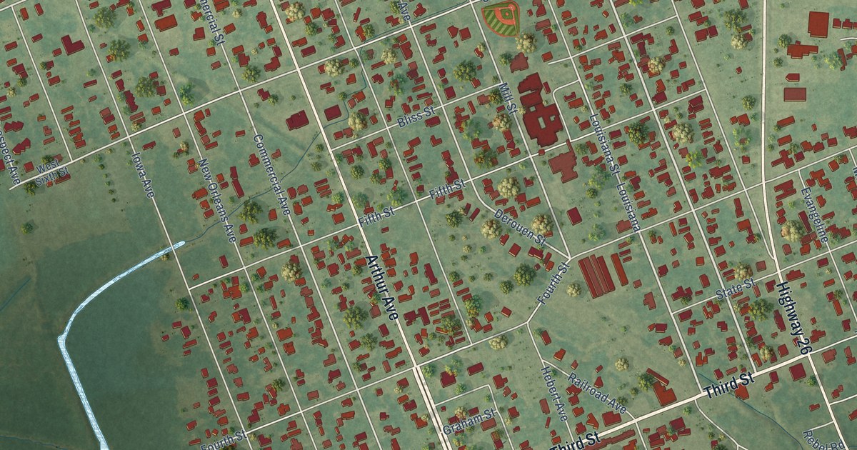 Map of Lake Arthur, Louisiana in 2026