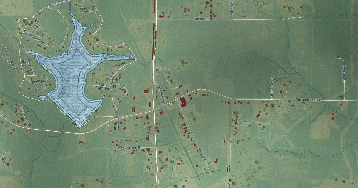 Map of Longville, Louisiana in 2026