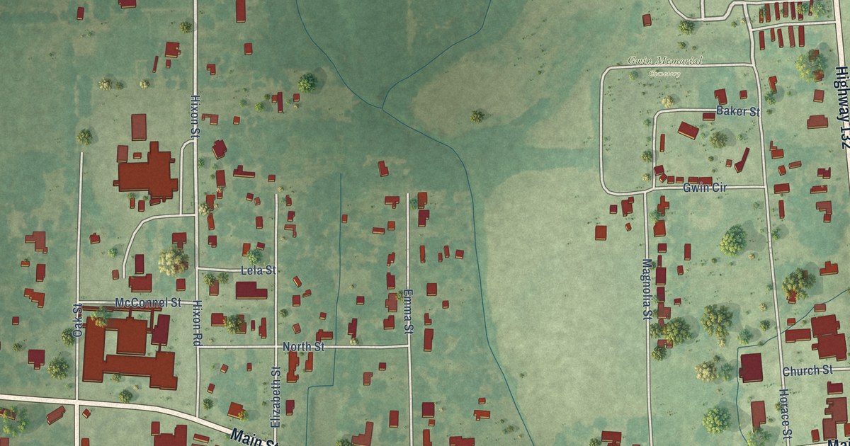 Map of Mangham, Louisiana in 2026