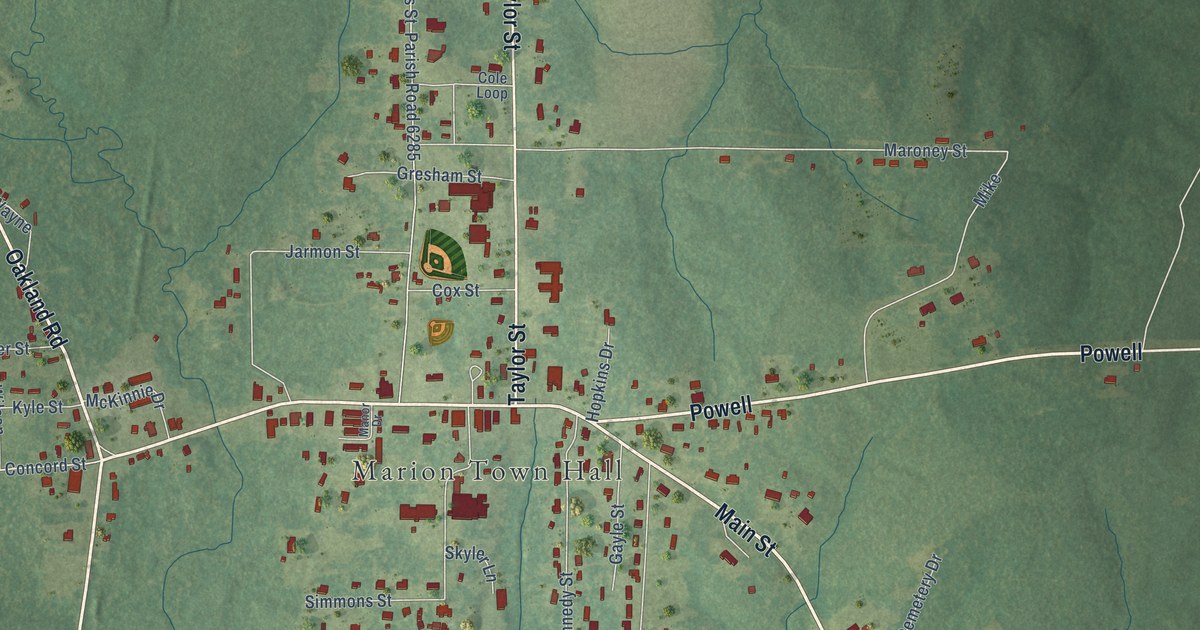 Map of Marion, Louisiana in 2026