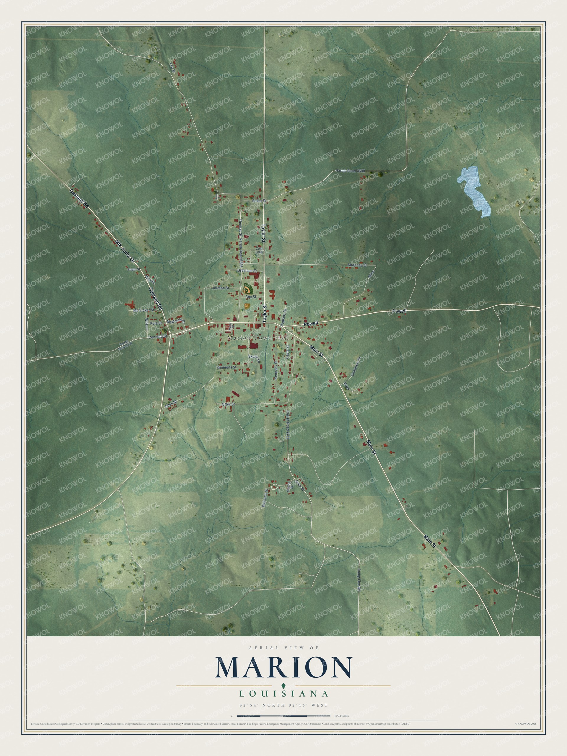 Watermarked full-map preview of Marion, Louisiana