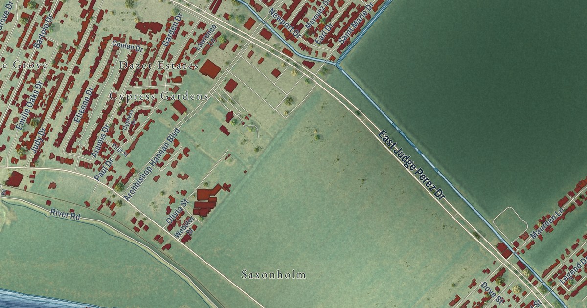Map of Meraux, Louisiana in 2026