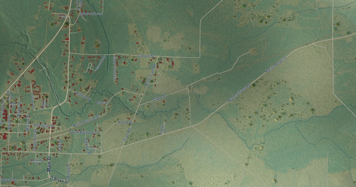 Map of Merryville, Louisiana in 2026
