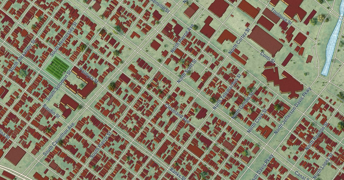 Map of Mid-City, Louisiana in 2026