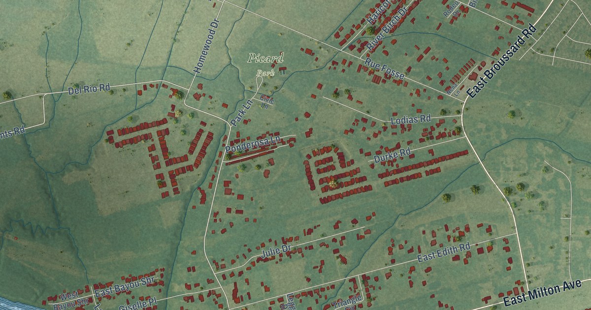 Map of Milton, Louisiana in 2026