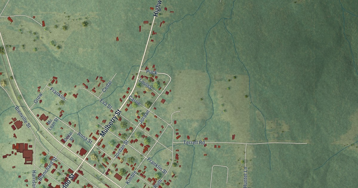 Map of Montgomery, Louisiana in 2026