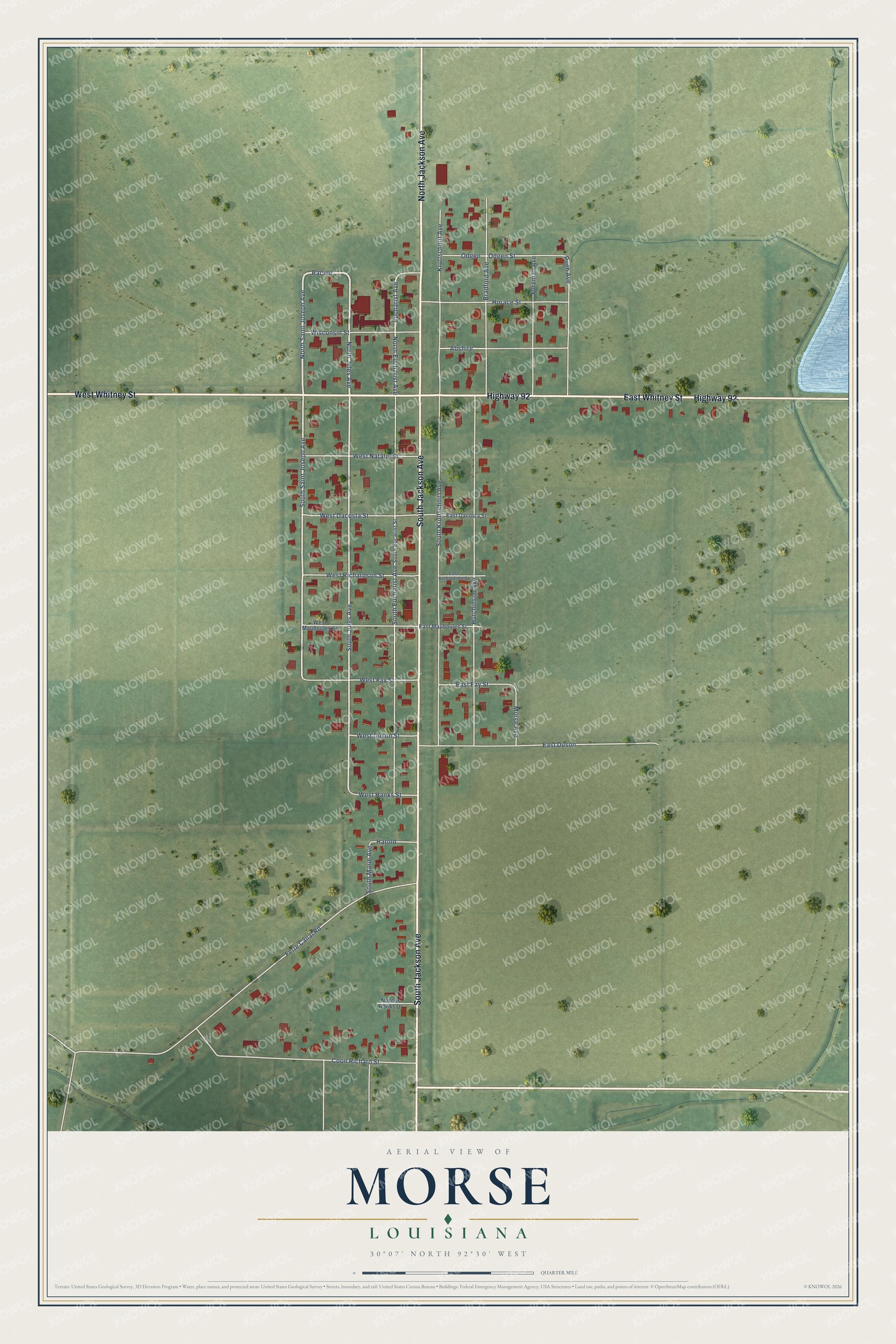 Watermarked full-map preview of Morse, Louisiana