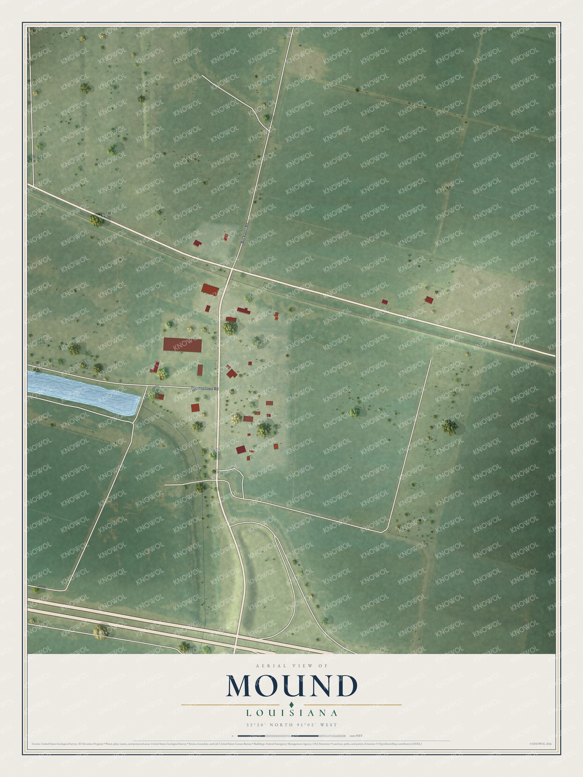 Watermarked full-map preview of Mound, Louisiana