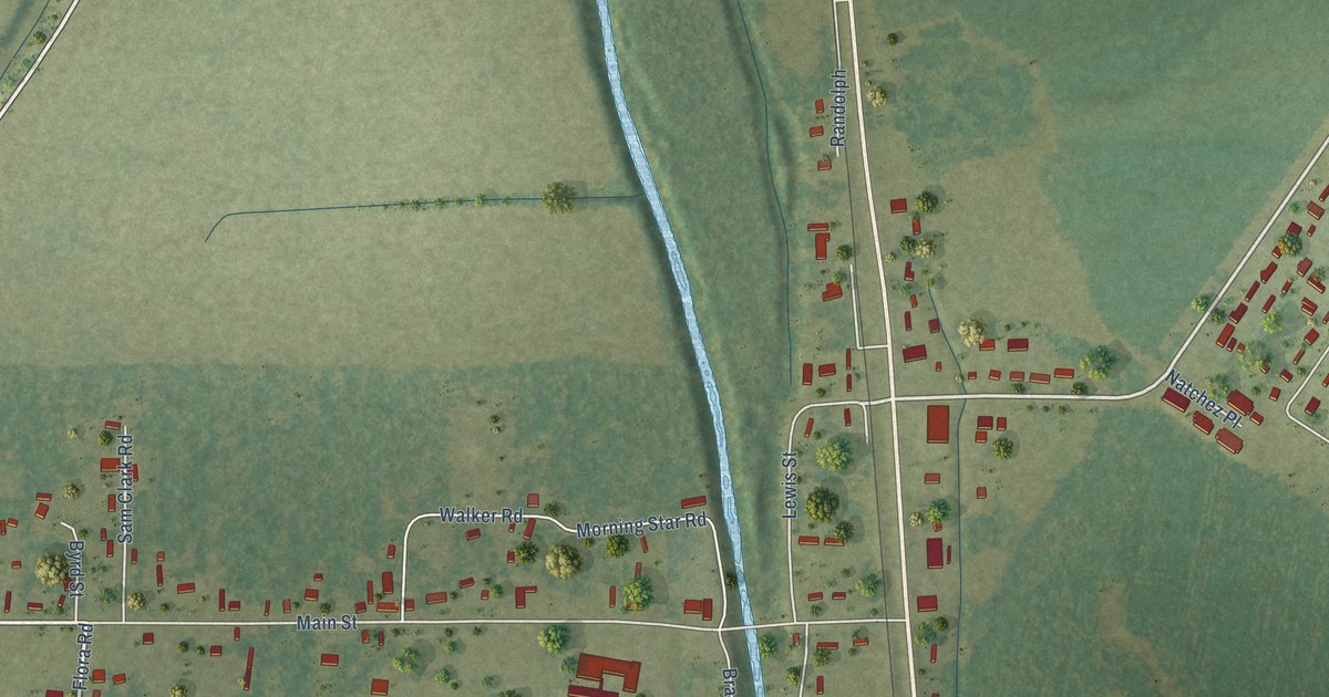 Map of Natchez, Louisiana in 2026