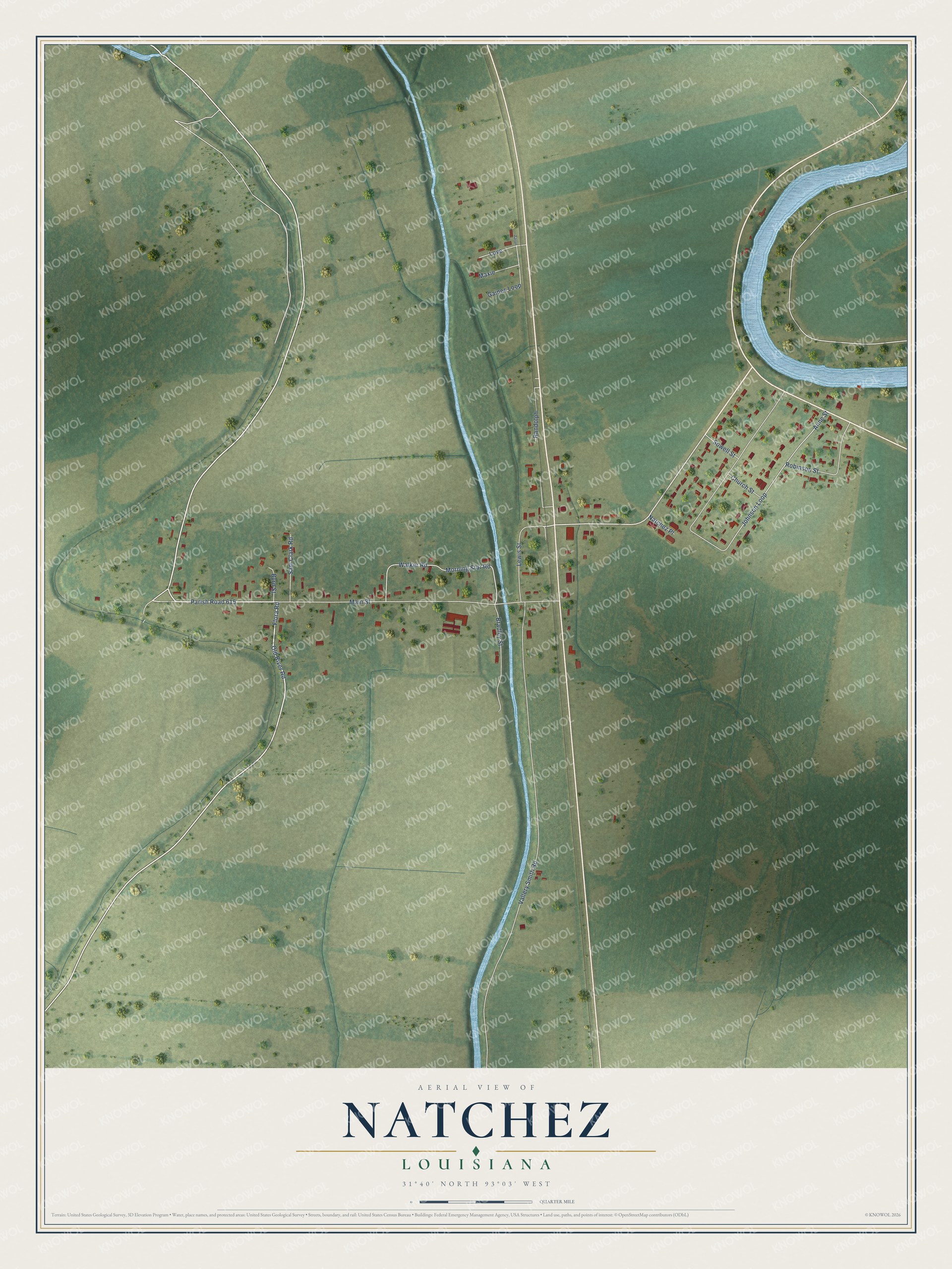 Watermarked full-map preview of Natchez, Louisiana