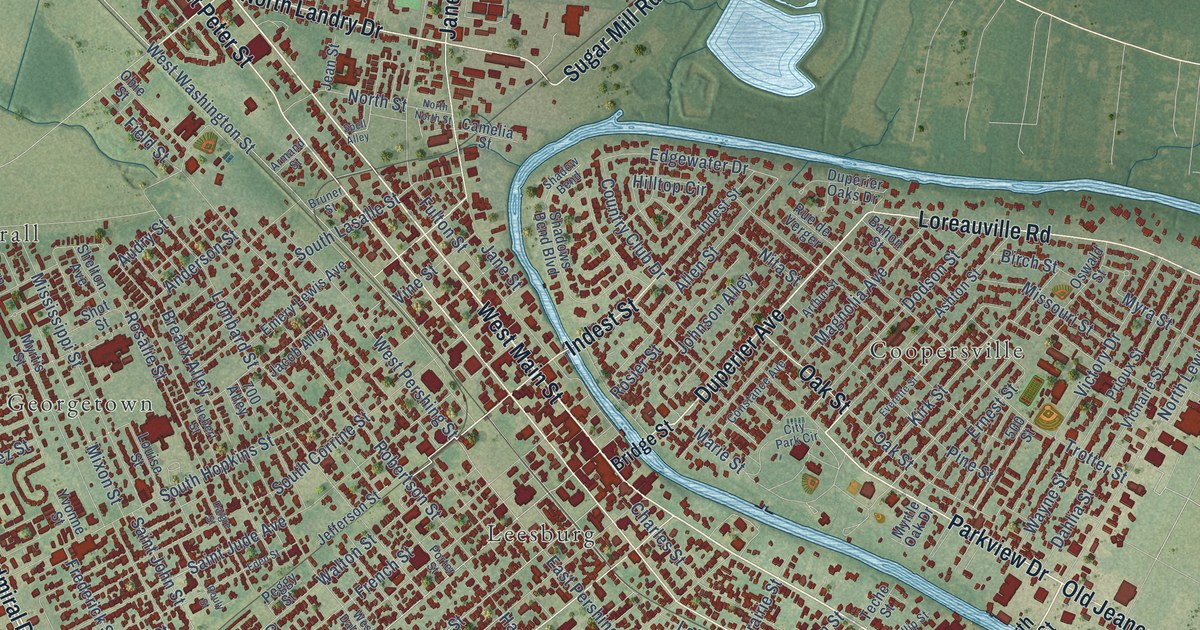 Map of New Iberia, Louisiana in 2026