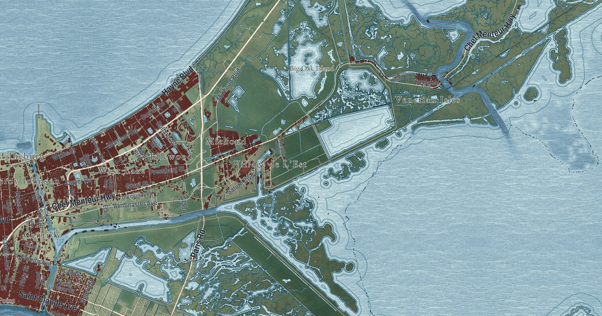 Map of New Orleans, Louisiana in 2026