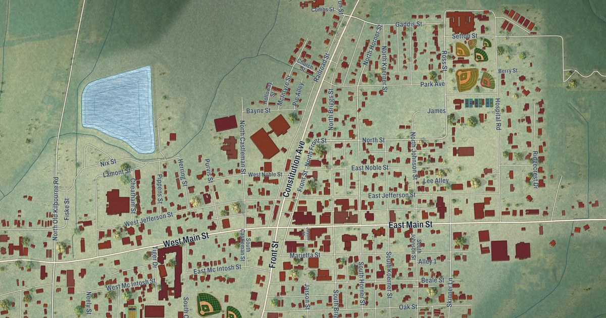Map of Oak Grove, Louisiana in 2026