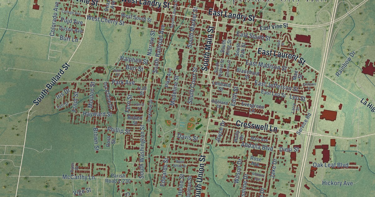 Map of Opelousas, Louisiana in 2026