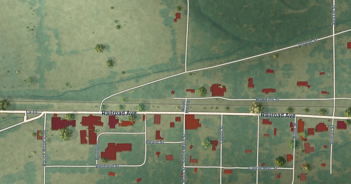 Map of Palmetto, Louisiana in 2026