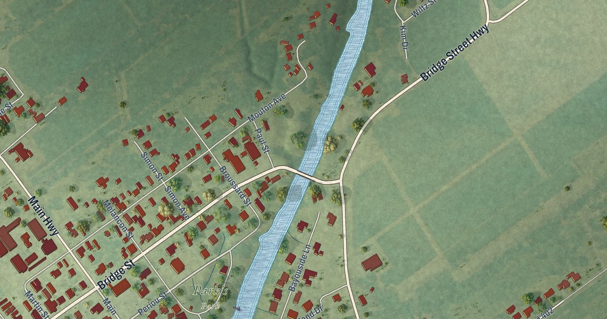 Map of Parks, Louisiana in 2026
