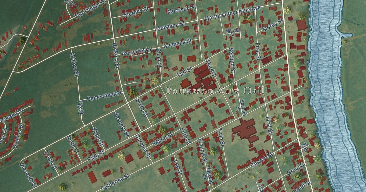 Map of Patterson, Louisiana in 2026